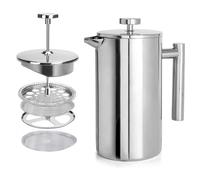 INF Cafetière à Piston en Acier Inoxydable avec Filtre - Infuseur Manuel de Café et de Thé 350 ml