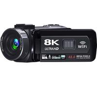 INF Caméra Vidéo Numérique 8K Portable - 64MP, Stabilisation, Noir