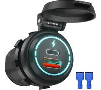INF Chargeur de voiture 12V/24V QC3.0 avec housse de protection Le noir
