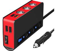 INF Chargeur de voiture 180W avec affichage numérique Noir + Rouge