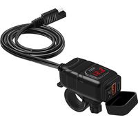 INF Chargeur rapide USB-C / USB pour voiture et moto Le noir