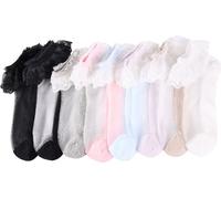 INF Chaussettes en soie cristalline printemps/été pour femmes, 5 paires Multicolore 1