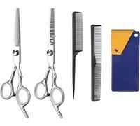 INF Ciseaux de coiffure réglables + Ciseaux à effiler + Étui + 2 Peignes