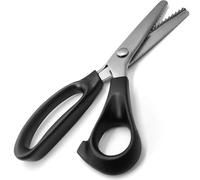 INF Ciseaux de tailleur noirs pour tissus à lames courbes et ondulées 7 mm