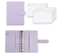 INF Classeur à anneaux A6 avec 12 pochettes en plastique Violet