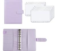 INF Classeur à anneaux A6 avec 12 pochettes en plastique Violet