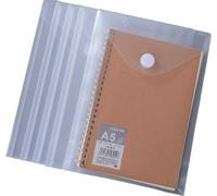 INF Classeurs A5 transparents avec fermeture à bouton-pression, pack de 12