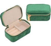INF Coffret à bijoux élégant en velours pour boucles d'oreilles, bagues, etc. Vert