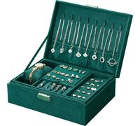 INF Coffret à bijoux - Rangement à double couche Vert