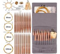 INF Coffret d'aiguilles circulaires avec 13 paires - gris