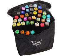 INF Coffret de marqueurs, pinceau aquarelle coloré à deux têtes à base d'huile 40 couleurs