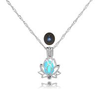 INF Collier avec fleur de lotus - Argent phosphorescent