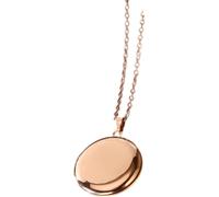 INF Collier avec médaillon photo rond en acier inoxydable Or