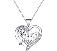 INF Collier avec pendentif en forme de coeur pour la fête des mères Argent