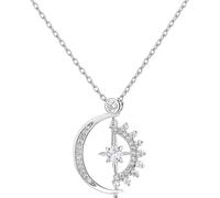 INF Collier avec pendentif Soleil et Lune Argent