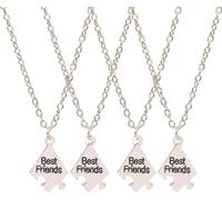 INF Collier puzzle de l'amitié Best Friend, pack de 4 Argent