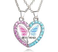 INF Collier puzzle en forme de cœur, collier d'amitié, pack de 2 Argent