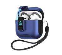 INF Coque de protection en TPU bleu profond compatible avec AirPods 4 avec fonction support