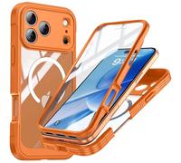 INF Coque de protection en verre 9H orange avec triple protection compatible avec iPhone 17 Pro Max