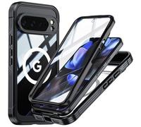 INF Coque de téléphone 9H en verre trempé pour Google Pixel 10/10 Pro - Protection Intégrale - Noir