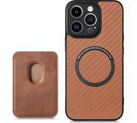 INF Coque de téléphone magnétique avec support pour carte de crédit MagSafe Marron iPhone 14 Pro Max