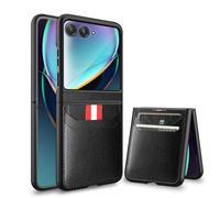INF Coque pour Motorola Razr 50 Ultra en PC+PU Cuir Noir Ultra-Mince Antichoc Antirayures Model 3