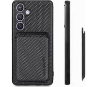 INF Coque Rétro Magnétique pour Samsung S23, TPU+PU, Noir, avec Support