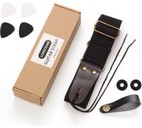 INF Courroie de guitare réglable en nylon souple, courroie de basse avec accessoires de guitare Noir