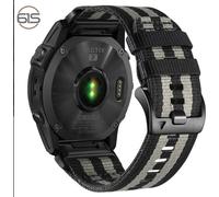 INF Courroie en nylon à dégagement rapide pour Garmin Fenix 5X 6X 7X Tactix 7 Pro Noir + Gris clair 26 mm