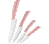 INF Couteau à fruits en céramique - Couteau de cuisine rose de 6 pouces avec étui L