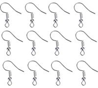 INF Crochet de boucle d'oreille 100 pcs Argent