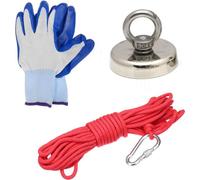 INF Détecteur de métaux Aimant néodyme, gants de protection et corde 10 m/60 kg