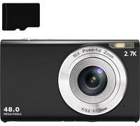 Appareil photo numérique 48MP 2,7K FHD zoom numérique 16X, webcam, mise au point automatique Black