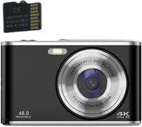 INF Digital Camera 4K 48MP 16x zoom webcam avec carte mémoire 32GB noir