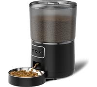 INF Distributeur de nourriture intelligent pour animaux domestiques, Wi-Fi, distributeur de nourriture pour chiens de 4 litres avec écuelle en acier inoxydable Noir