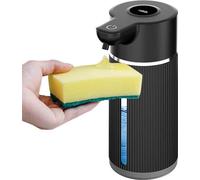 INF Distributeur de savon à capteur avec écran - ABS, 420ml, pour cuisine et salle de bain Le noir