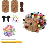 INF DIY crochet kit, kit Amigurumi hérisson pour débutants café