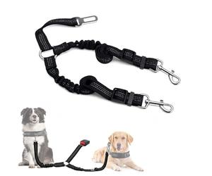 INF Double ceinture de sécurité de voiture pour animaux de compagnie : laisse réglable en nylon pour chien de voyage, compatible avec différentes marques de voiture