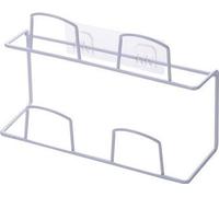 INF Double layer iron shoe rack without drilling White