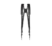 INF Double sangle d'épaule pour appareil photo en cuir véritable Le noir