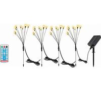 INF Éclairage solaire de jardin Firefly avec 8 lampes LED en pack de 4 Multicolore