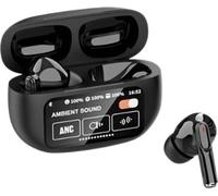 INF Écouteurs Bluetooth sans fil ANC+ENC avec écran tactile LED - 2 pièces Le noir