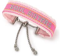 INF Elegant Lace Bracelet with Letters for Friendship - Adjustable Design Pink