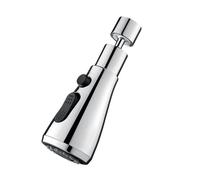 INF Embout de robinet de cuisine orientable 360° avec surpresseur - Cuivre et ABS, anti-éclaboussures Argent