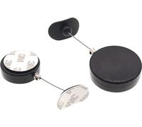 INF Enrouleur de câble rétractable (noir, 1 m, serrure, capuchon d'arc) - 2 pièces