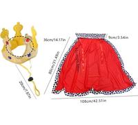 INF Ensemble Cape et Couronne pour Animaux de Compagnie - Déguisement Royal