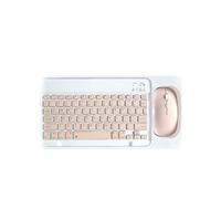 INF Ensemble clavier et souris Bluetooth rechargeables de 10 pouces avec étui (rose)