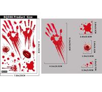 INF Ensemble de 6 Autocollants de Fenêtre d'Empreintes de Mains Horrifiques pour Halloween
