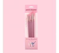 INF Ensemble de 6 pinceaux aquarelle roses - Pointes fines et plates
