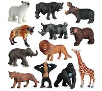 INF Ensemble de figurines réalistes d'animaux sauvages - 12 pièces